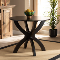 Baxton Studio RH7232T-Dark Brown-35-IN-DT Tilde Modern and Contemporary Dark Brown Finished 35-Inch-Wide Round Wood Dining Table